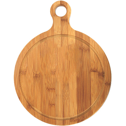 Bamboo round board with handle 15cm
