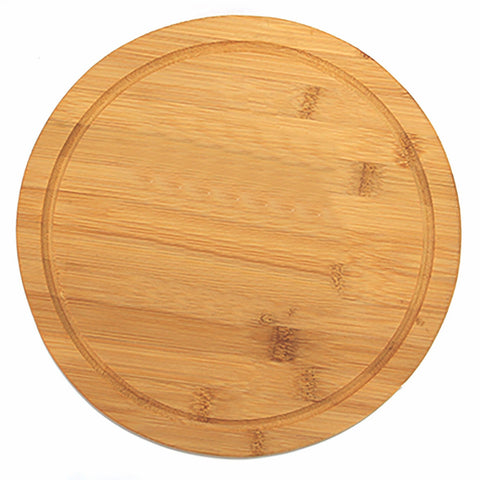Round bamboo board with juice groove 32cm