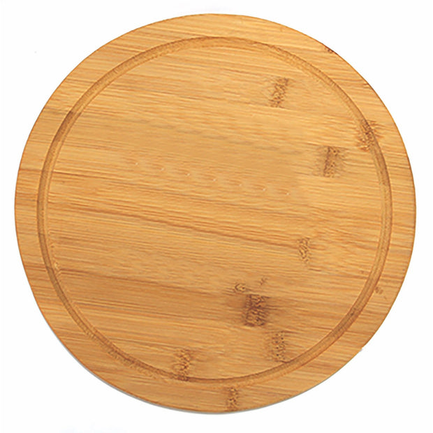 Round bamboo board with juice groove 28cm