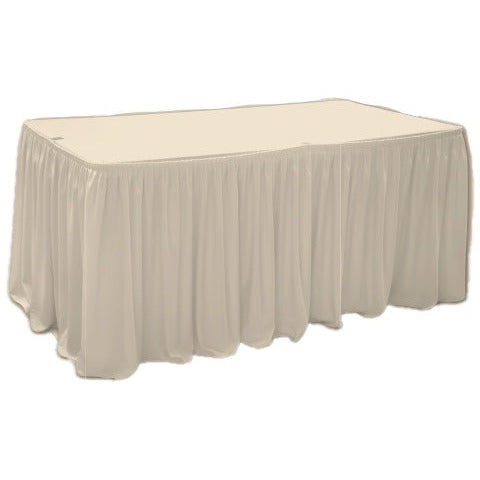 Table skirting without top cover ivory 244x76cm