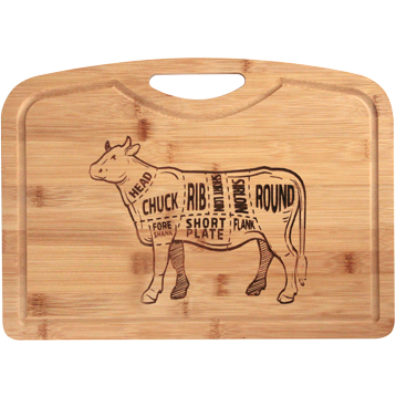 Engraved bamboo board with juice groove 33cm