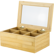 Bamboo tea box with 6 sections 24.1cm