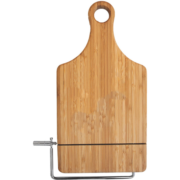 Bamboo cheese slicing board with wire cutter 34.5cm