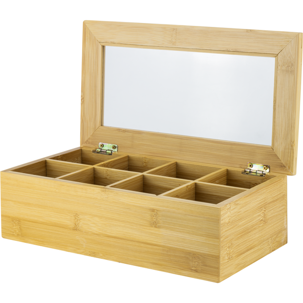 Bamboo tea box with 8 sections 31cm