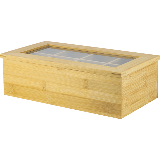 Bamboo tea box with 8 sections 31cm