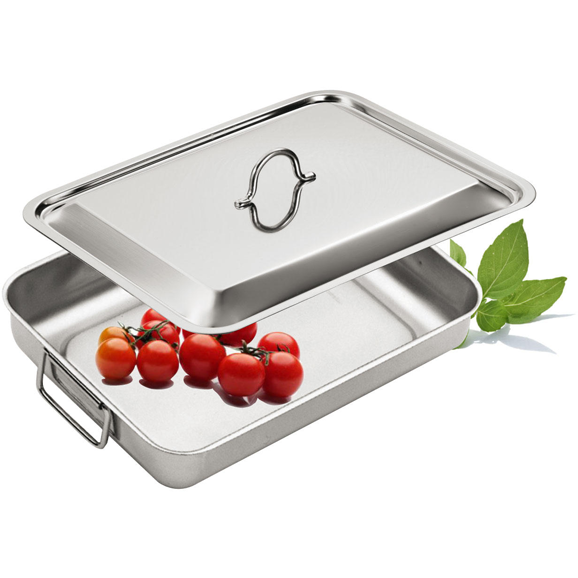 Deep cooking tray with handles and lid "Love Story" 35cm