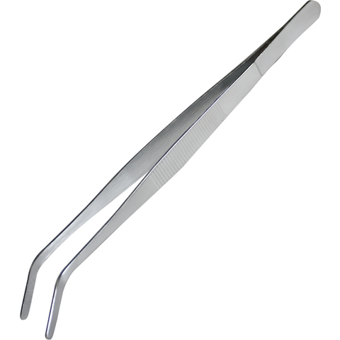 Steel culinary tweezer with curved top 20cm