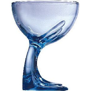 Glass sundae cup blue