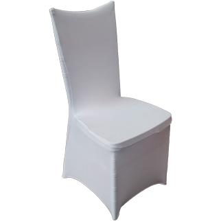 White elastic cover for catering chair with square back