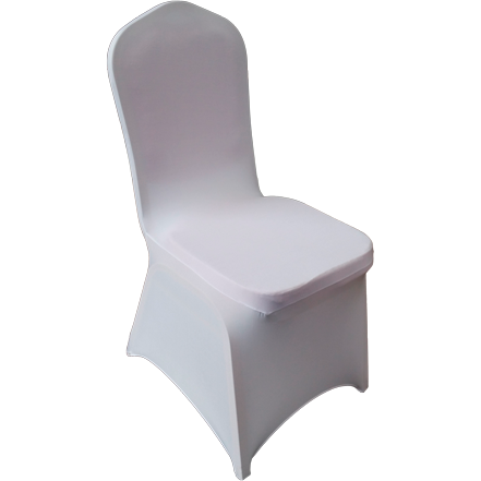 White elastic cover for catering chair with round back