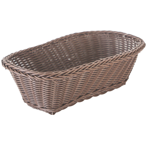 Rectangular waterproof bread basket brown 26cm