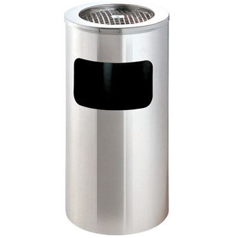 Stainless steel hotel trash can with and tray 45 litres
