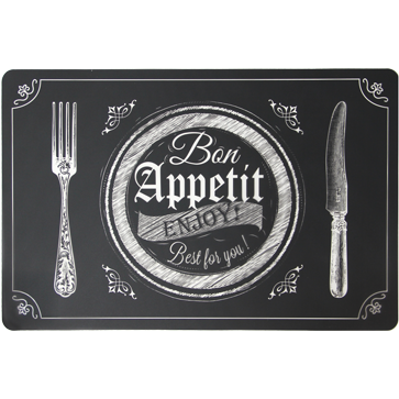 Placemat "Bon Appetit Black" 43.5cm