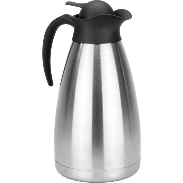Stainless steel vacuum insulated jug with black top 2 litres