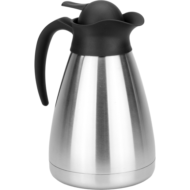 Stainless steel vacuum insulated jug with black top 1 litre