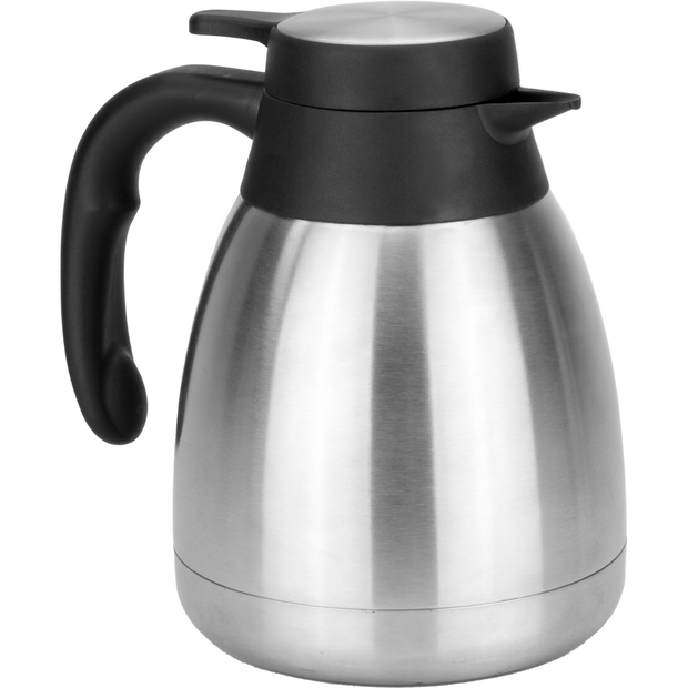 Stainless steel vacuum insulated jug with black top 1 litre