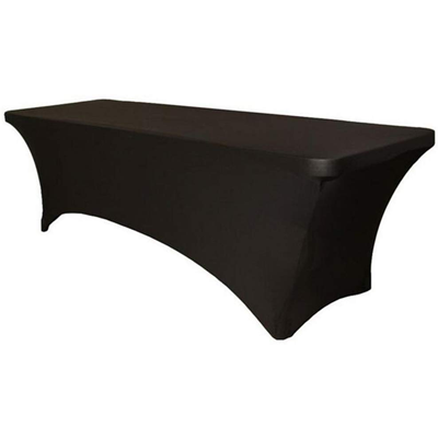 Black elastic cover for catering table 152cm