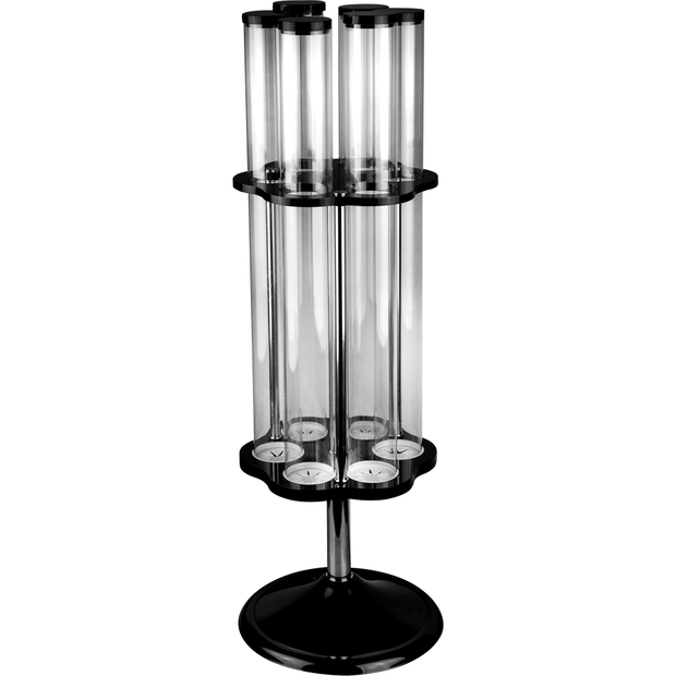 Rotating 6 section polycarbonate ice cream cone dispenser stand