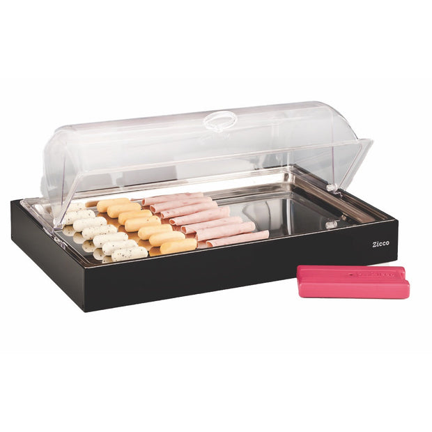 Rectangular cooling display with roll top lid 57x37cm