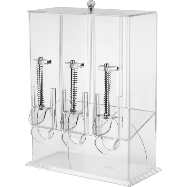 Acrylic cereal dispenser with 3 compartments