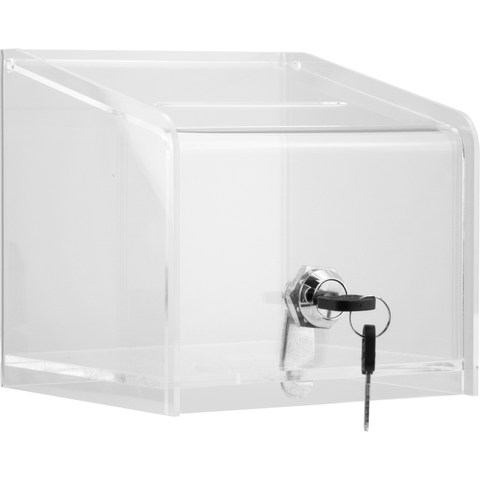 Acrylic lockable box for gratuities 15.5x15cm