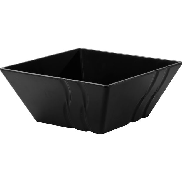 Square melamine bowl "Luxor" black 24cm 3 litres