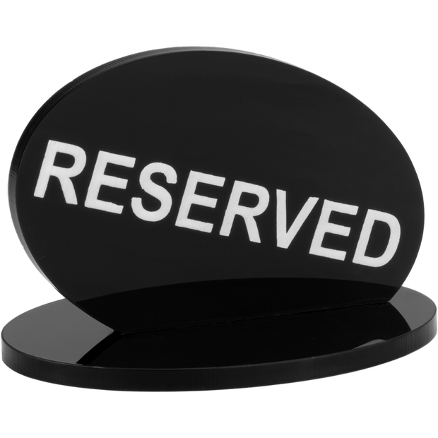 Acrylic label "RESERVED" 9.5cm