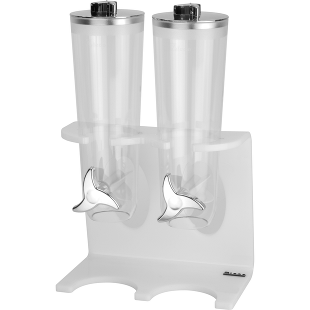 2 cereal dispensers with white stand 2 litres x2