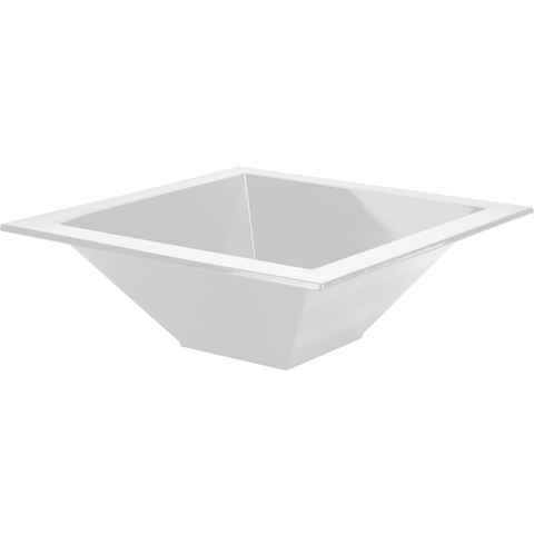 Square polycarbonate bowl white 44.5cm