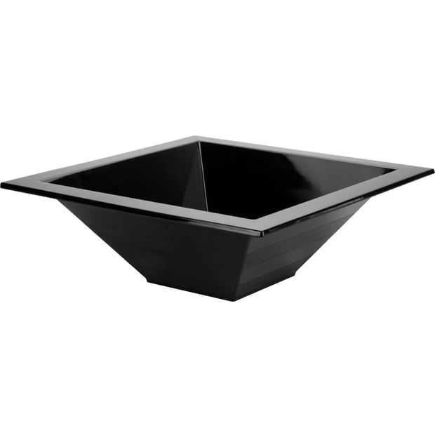 Square polycarbonate bowl black 44.5cm