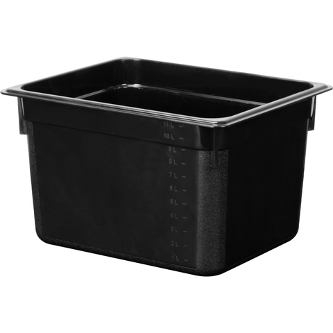 Polycarbonate gastronorm storage container GN 1/2 black 11.7 litres
