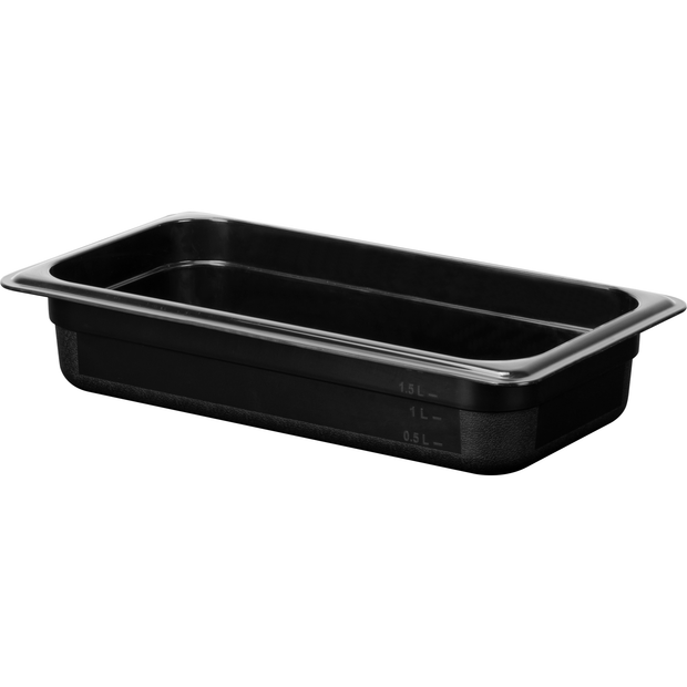 Polycarbonate gastronorm storage container GN 1/3 black 2.4 litres