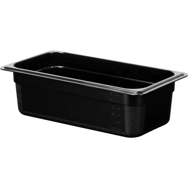 Polycarbonate gastronorm storage container GN 1/3 black 3.6 litres