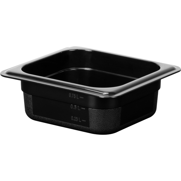Polycarbonate gastronorm storage container GN 1/6 black 1 litre