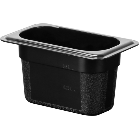 Polycarbonate gastronorm storage container GN 1/9 black 570ml