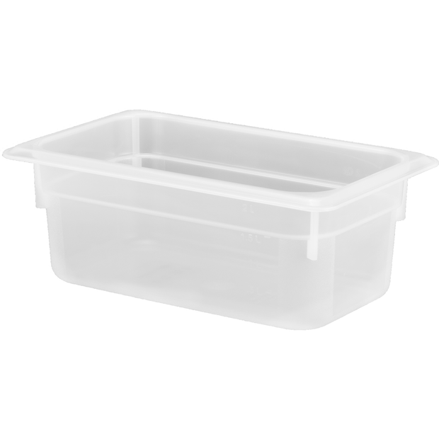 Polypropylene gastronorm storage container GN 1/4 100mm 2.5 litres