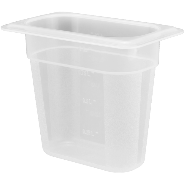 Polypropylene gastronorm storage container GN 1/9 150mm 1.27 litres