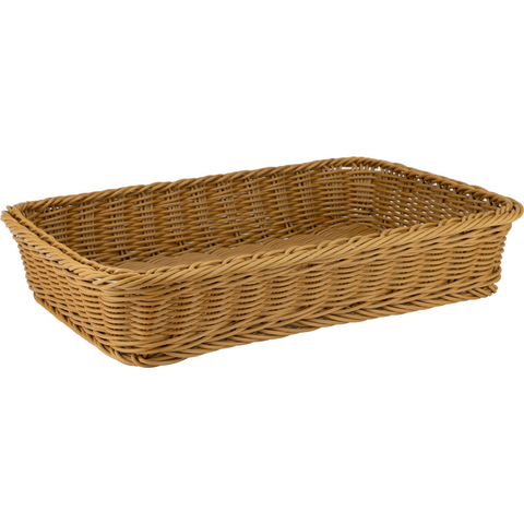 Rectangular waterproof bread basket brown 37cm