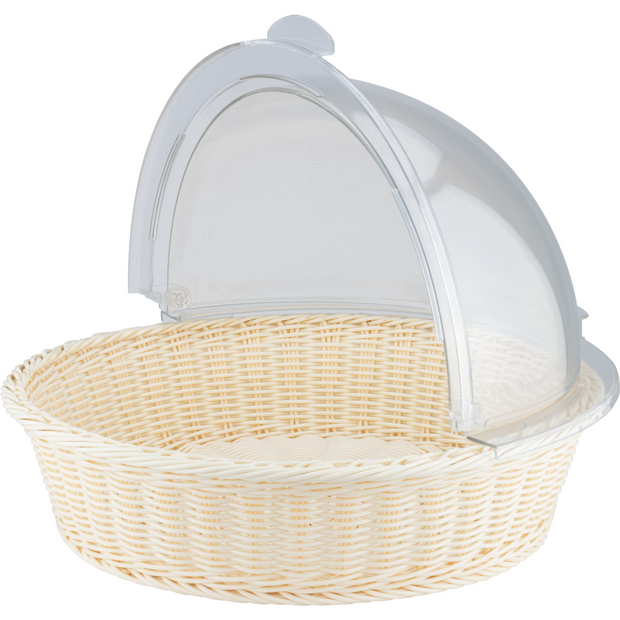 Round bread basket with roll top lid 40cm