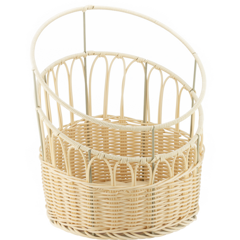 Round waterproof bread basket for baguettes natural 33cm