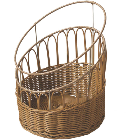 Round waterproof brown bread basket for baguettes brown 33cm