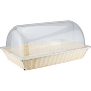 Rectangular bread basket with roll top lid 53cm