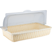 Rectangular waterproof bread basket with roll top lid 53cm