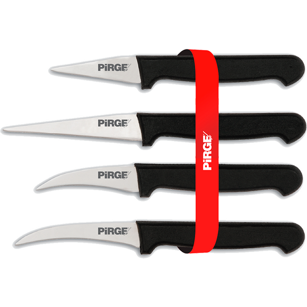 PIRGE-К-кт 4 Piece set of carving knifes with black handle