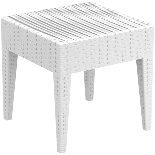 Square sun bed side table white 45