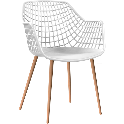 Chair "Tokyo" white/wood 84cm