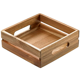 Acacia wooden crate 20x7cm