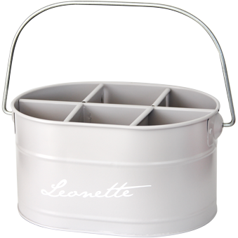 Metal condiment caddy with 6 compartments 24.5x17.5cm
