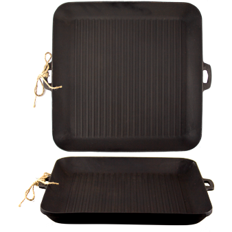 Square cast iron grill pan 35x4cm