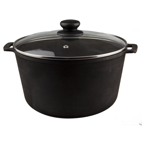 Cast iron pot with glass lid 5 litres